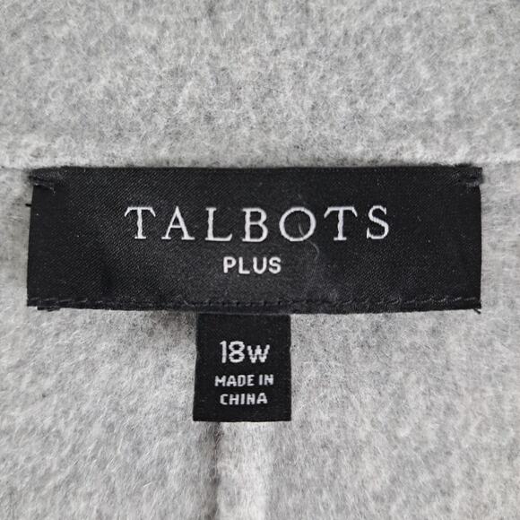 Talbots Blazer Jacket Womens Plus 18W Two Tone Gray Wool Blend Fleece Soft Cozy - Picture 3 of 15